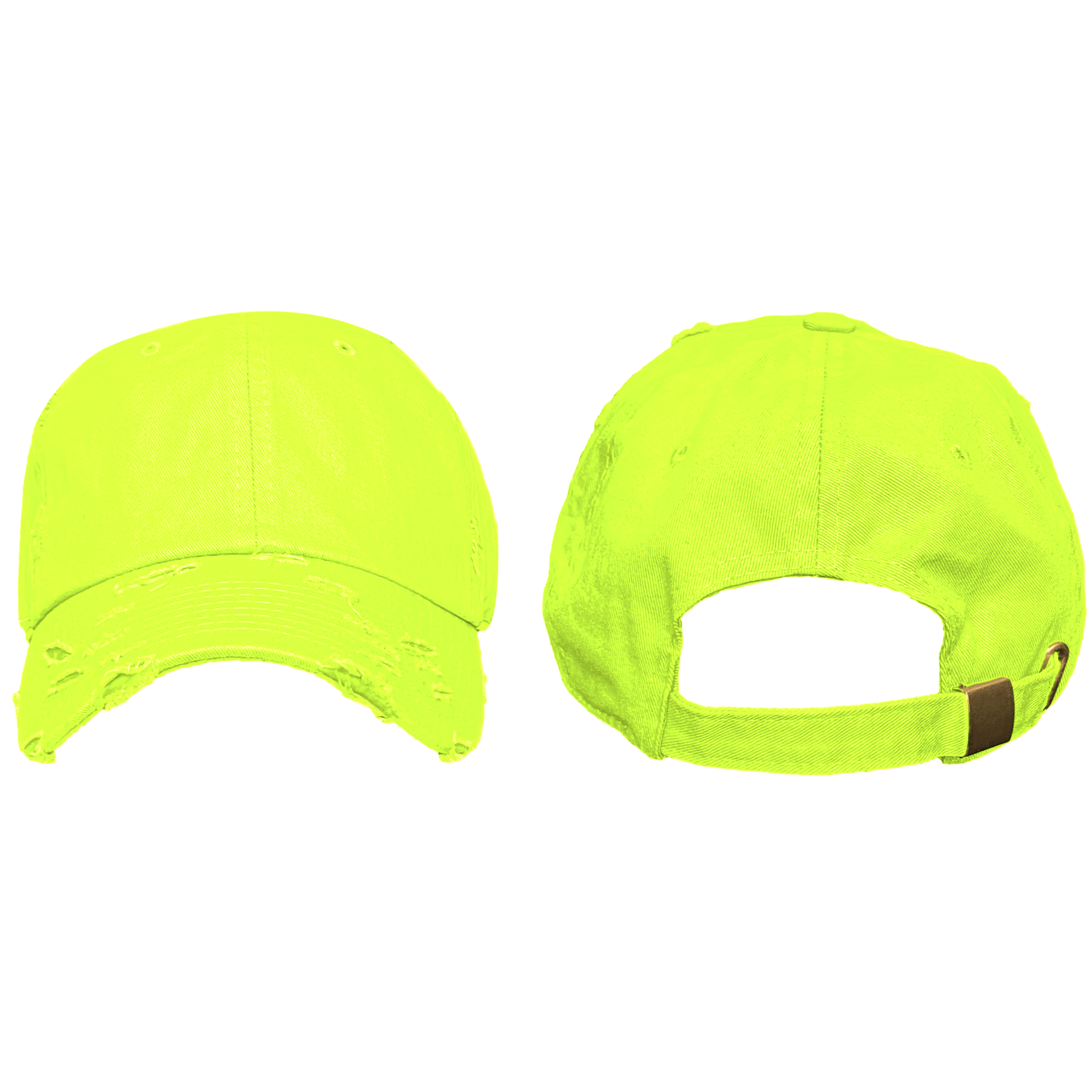 Distressed Neon Yellow Baseball Cap, 100% Cotton, Neon Adjustable Baseball Hat, Mom Hat Dad Cap, Electric Bright Baseball Hat, Baseball Cap