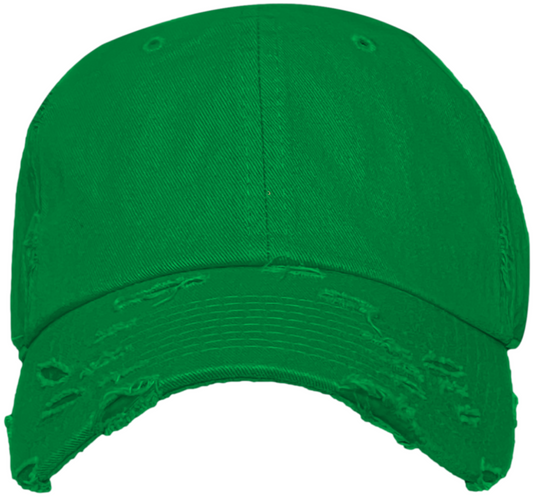 Blank Dad Hat - Kelly Green Distressed Baseball Cap