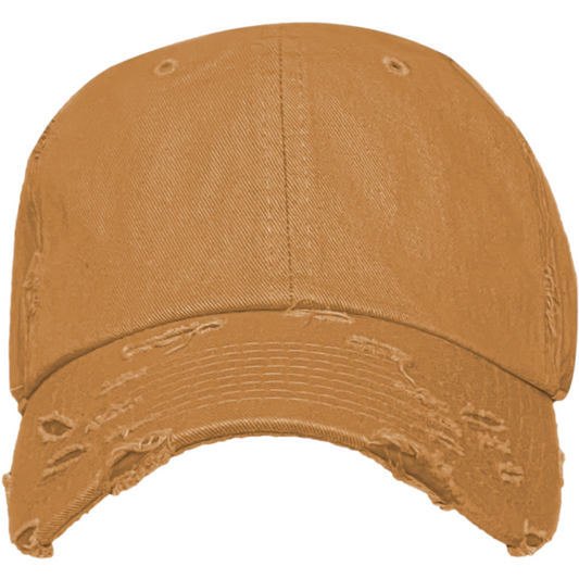 Blank Dad Hat - Wheat Distressed Baseball Cap