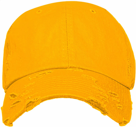 Blank Dad Hat - Gold Distressed Baseball Cap